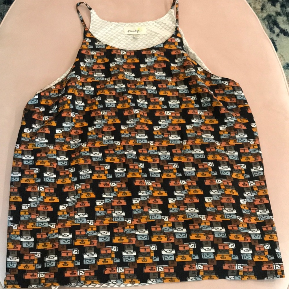 Anthropologie Porridge luggage print swing tank.